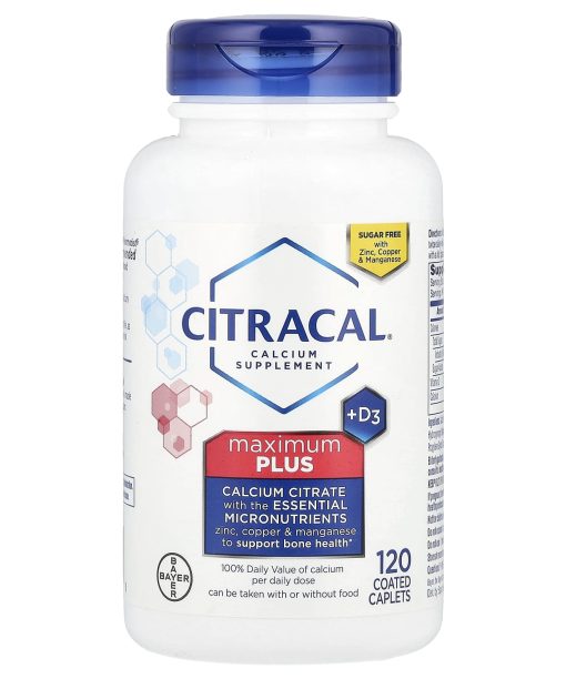 Citracal, Calcium Supplement + D3, Maximum Plus, 120 Coated Caplets