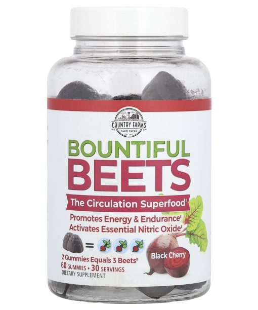 Country Farms, Bountiful Beets Gummies, Black Cherry, 60 Gummies
