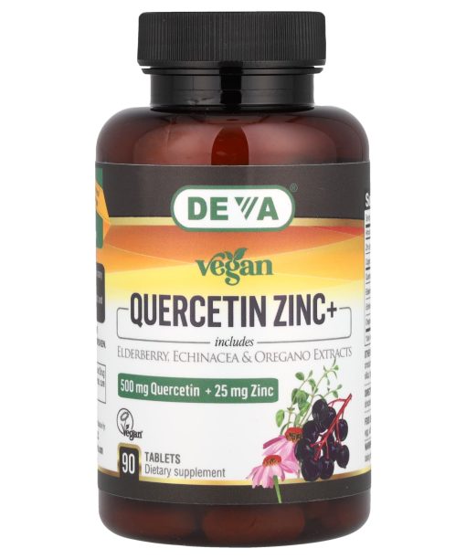 Deva, Vegan Quercetin Zinc+, 90 Tablets