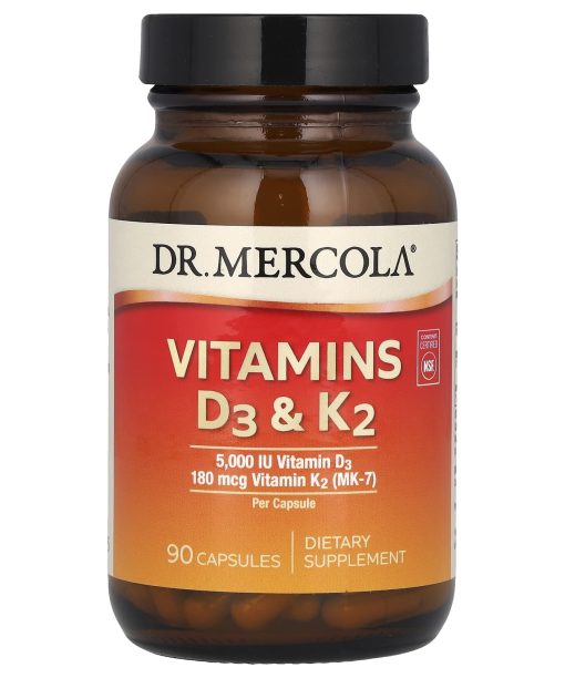 Dr. Mercola, Vitamins D3 & K2, 90 Capsules