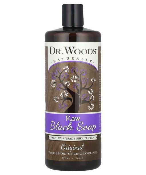 Dr. Woods, Raw Black Soap with Fair Trade Shea Butter, Original, 32 fl oz (946 ml)