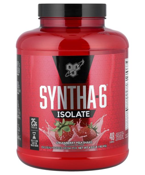 BSN, Syntha-6® Isolate, Protein Powder Drink Mix, Strawberry Milkshake, 4.02 lbs (1.82 kg)