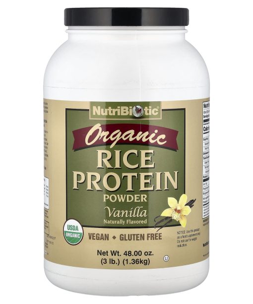 NutriBiotic, Organic Rice Protein Powder, Vanilla, 3 lb (1.36 kg)