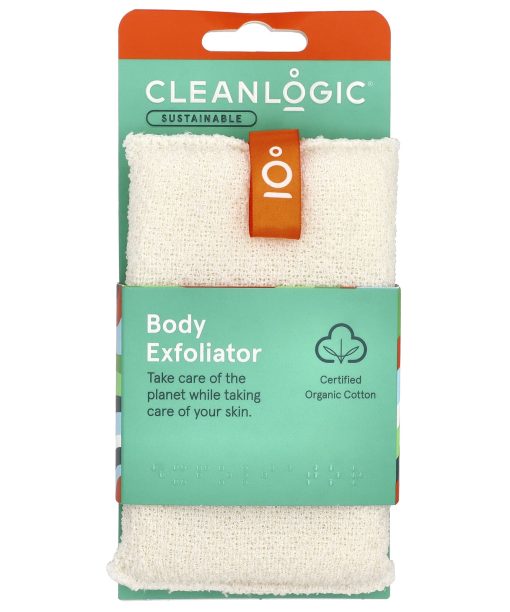 CleanLogic, Sustainable, Body Exfoliator, White, 1 Count