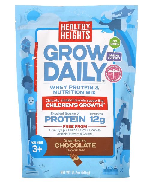 Healthy Heights, Grow Daily, Whey Protein & Nutrition Mix, For Kids 3+, Chocolate, 21.7 oz (616 g)