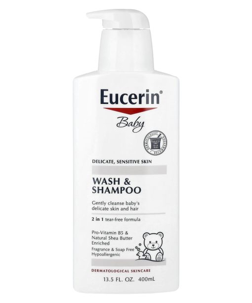 Eucerin, Baby, Wash & Shampoo, Fragrance Free, 13.5 fl oz (400 ml)
