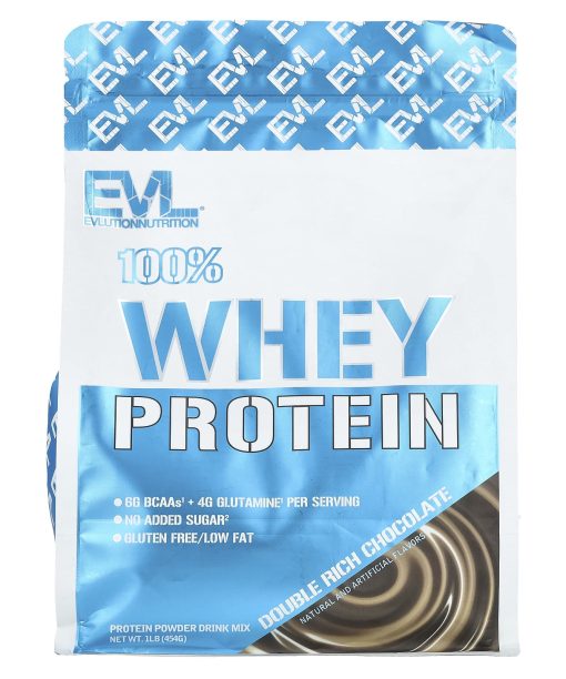 EVLution Nutrition, 100% Whey Protein, Double Rich Chocolate, 1 lb (454 g)