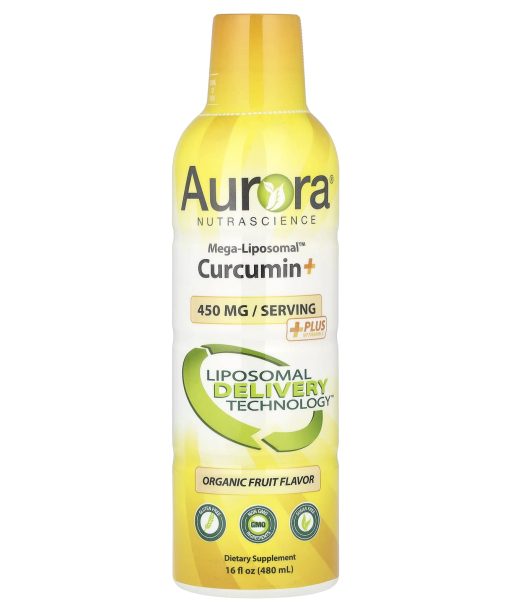 Aurora Nutrascience, Mega-Liposomal™ Curcumin+, Organic Fruit, 450 mg, 16 fl oz (480 ml)