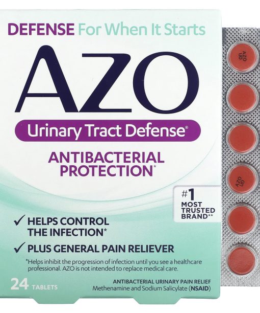AZO, Urinary Tract Defense, Antibacterial Protection, 24 Tablets