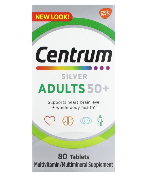 Centrum, Silver, Adults 50+, 80 Tablets