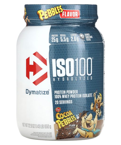 Dymatize, ISO100® Hydrolyzed, 100% Whey Protein Isolate, Cocoa Pebbles, 1.43 lb (650 g)
