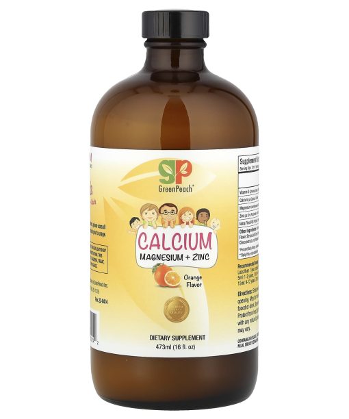 GreenPeach, Calcium Magnesium + Zinc, Orange, 16 fl oz (473 ml)