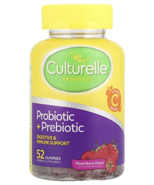 Culturelle, Probiotic + Prebiotic Gummies, Mixed Berry, 52 Gummies