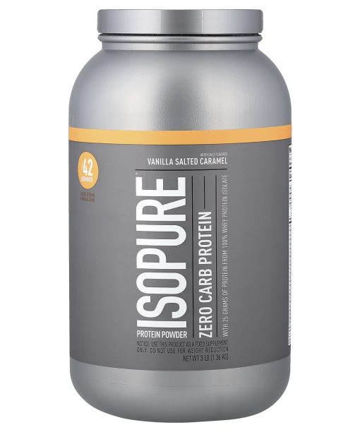 Isopure, Zero Carb Protein Powder, Vanilla Salted Caramel, 3 lb (1.36 kg)