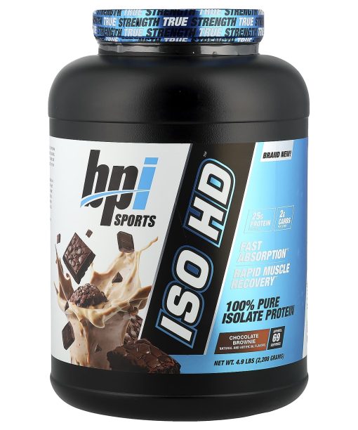 BPI Sports, ISO HD™, 100% Pure Isolate Protein, Chocolate Brownie, 4.9 lbs (2,208 g)