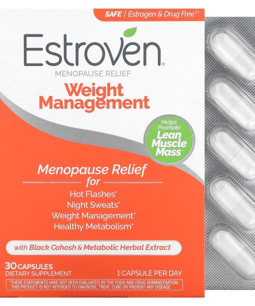 Estroven, Menopause Relief + Weight Management, 30 Capsules