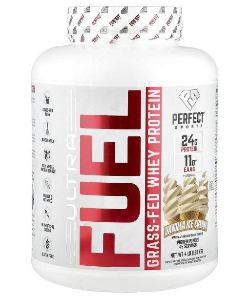 PERFECT Sports, Ultra Fuel, Grass-Fed Whey Protein, Vanilla Ice Cream, 4 lb (1.82 kg)