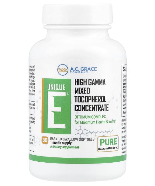 A.C. Grace Company, Unique E®, High Gamma Mixed Tocopherol Concentrate, 30 Softgels