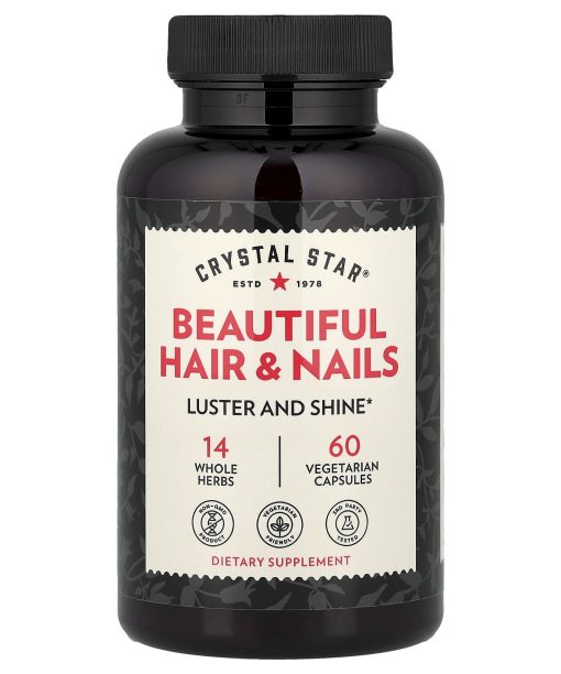 Crystal Star, Beautiful Hair & Nails, 60 Vegetarian Capsules