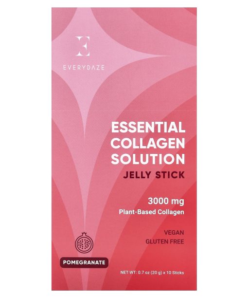 Everydaze, Essential Collagen Solution Jelly Stick, Pomegranate, 10 Sticks, 0.7 oz (20 g) Each