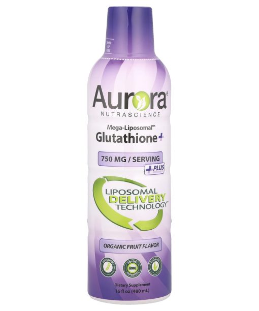 Aurora Nutrascience, Mega-Liposomal™ Glutathione+, Plus Vitamin C, Organic Fruit, 750 mg, 16 fl oz (480 ml)