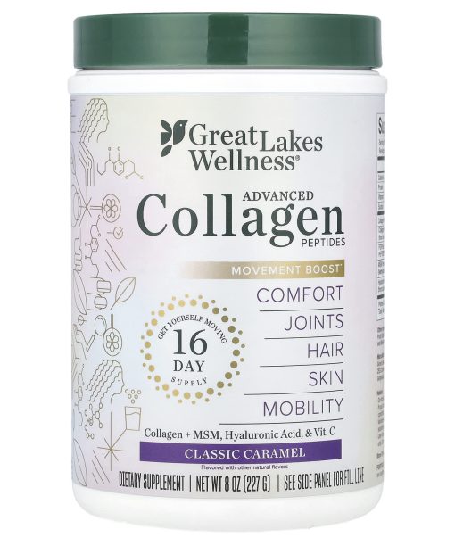 Great Lakes Wellness, Advanced Collagen Peptides, Classic Caramel, 8 oz (227 g)