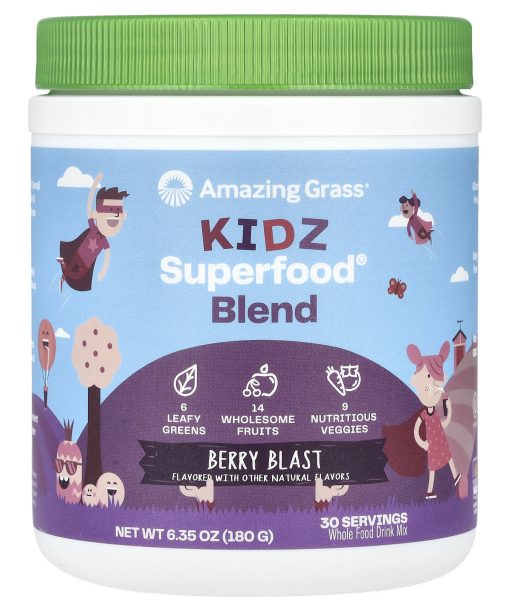 Amazing Grass, Kidz Superfood® Blend, Berry Blast, 6.35 oz (180 g)