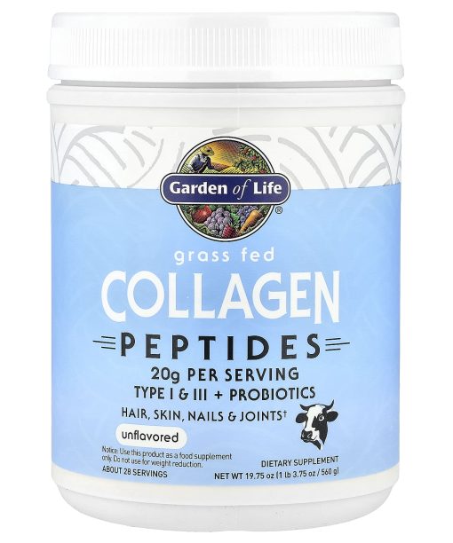 Garden of Life, Grass Fed Collagen Peptides, Unflavored, 19.75 oz (560 g)