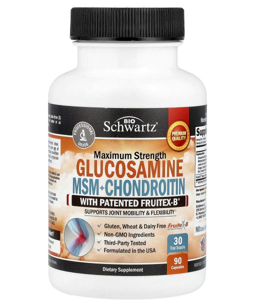 BioSchwartz, Glucosamine MSM + Chondroitin with Patented Fruitex-B®, Maximum Strength, 90 Capsules