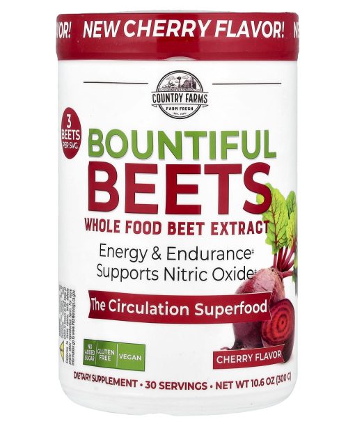 Country Farms, Bountiful Beets, Whole Food Beet Extract, Cherry, 10.6 oz (300 g)