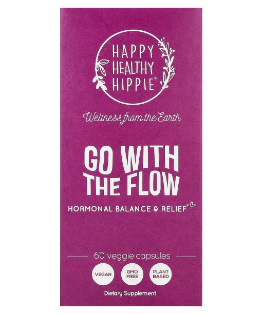 Happy Healthy Hippie, Go With The Flow, Hormonal Balance & Relief, 60 Veggie Capsules