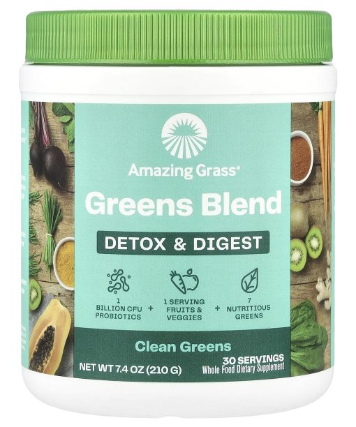 Amazing Grass, Greens Blend, Detox & Digest, Clean Greens, 7.4 oz (210 g)