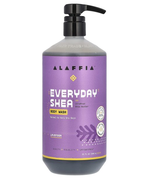 Alaffia, Everyday Shea, Body Wash, Normal to Very Dry Skin, Lavender, 32 fl oz (946 ml)