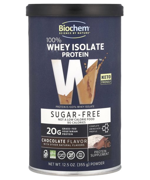 Biochem, 100% Whey Isolate Protein, Sugar Free, Chocolate, 12.5 oz (355 g)