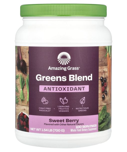 Amazing Grass, Green Blend, Antioxidant, Sweet Berry, 1.54 lb (700 g)