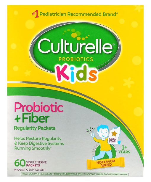 Culturelle, Kids, Probiotic + Fiber, 1+ Years, Unflavored, 60 Single Serve Packets