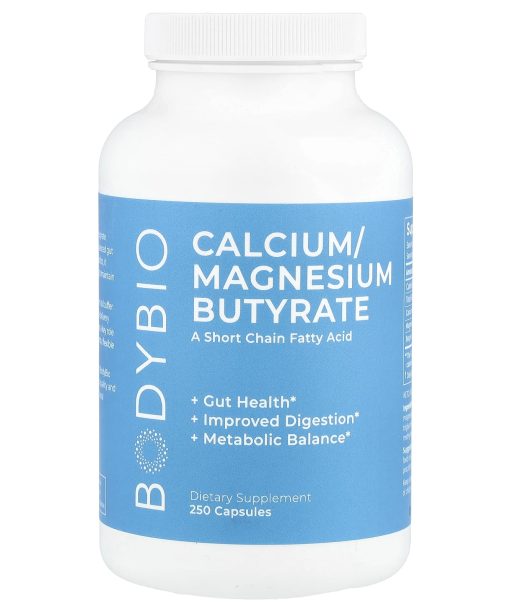 BodyBio, Calcium Magnesium Butyrate, 250 Capsules