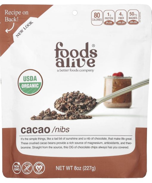 Foods Alive, Organic Cacao Nibs, 8 oz (227 g)