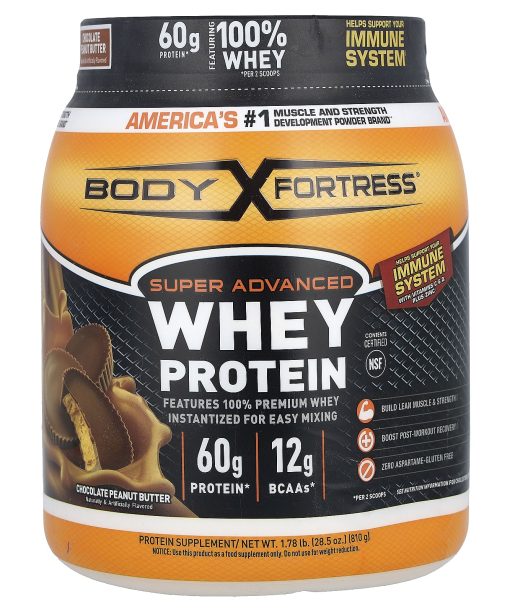 Body Fortress, Super Advanced Whey Protein, Chocolate Peanut Butter, 1.78 lb (810 g)
