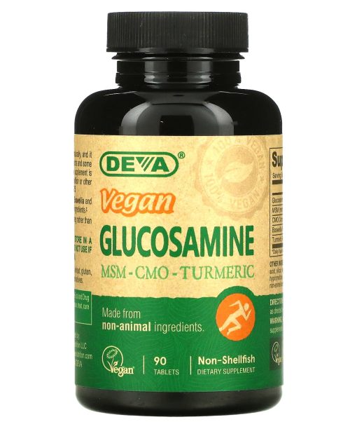 Deva, Vegan Glucosamine MSM - CMO - Turmeric, 90 Tablets