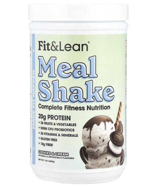 Fit & Lean, Meal Shake, Complete Fitness Nutrition, Cookies & Cream, 1 lb (450 g)