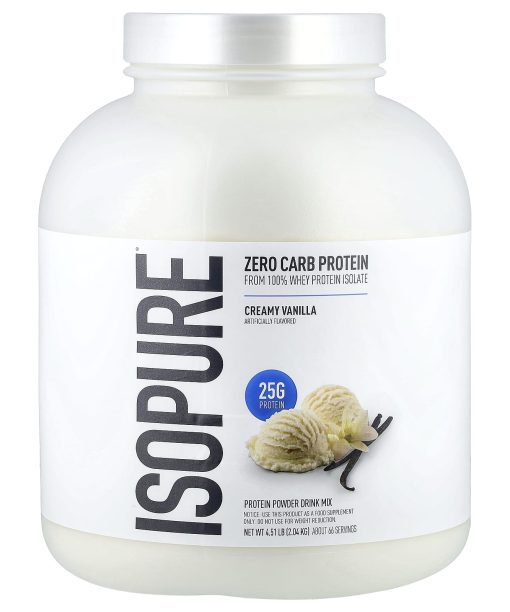 Isopure, Zero Carb Protein Powder, Creamy Vanilla, 4.5 lb (2.04 kg)
