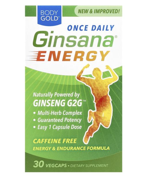 BodyGold, Ginsana® Energy, Caffeine Free, 30 VegCaps