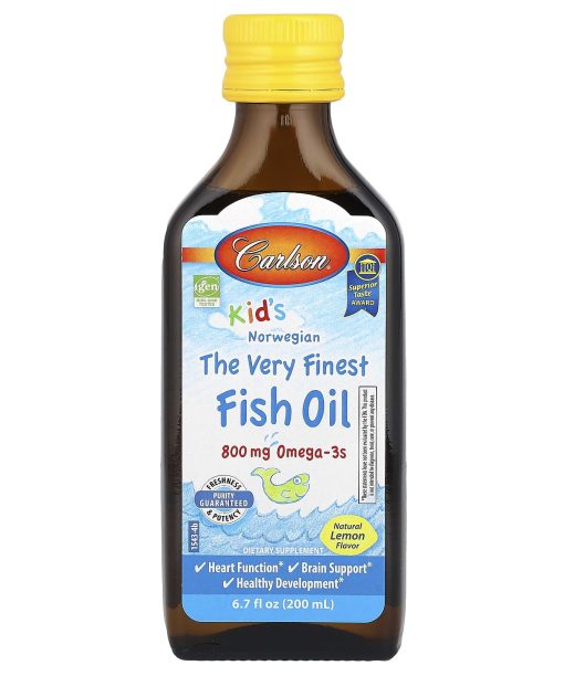 Carlson, Kid's, Norwegian, The Very Finest Fish Oil, Natural Lemon, 800 mg, 6.7 fl oz (200 ml)