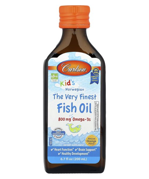 Carlson, Kid's, Norwegian, The Very Finest Fish Oil, Natural Orange, 6.7 fl oz (200 ml), (2,300 mg per Serving)