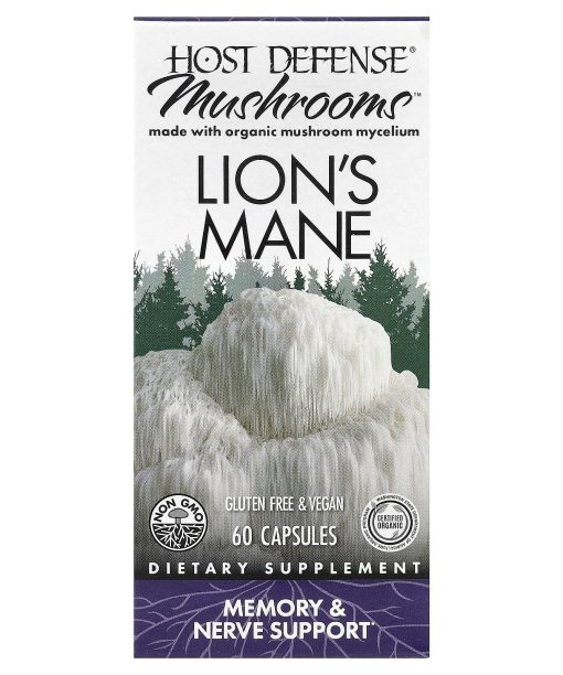 Host Defense, Mushrooms™, Lion's Mane, 60 Capsules (0.5 g per Capsule)