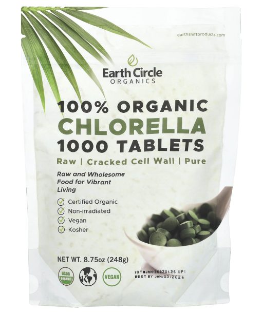 Earth Circle Organics, 100% Organic Chlorella, 1,000 Tablets, 8.75 oz (248 g)
