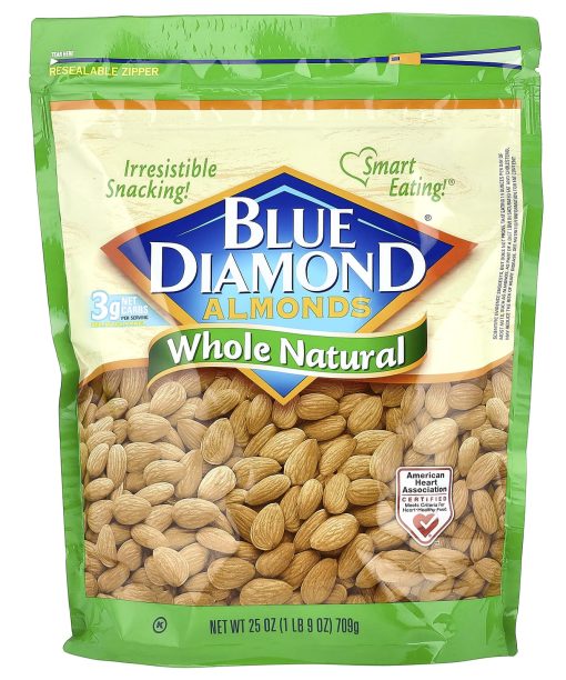 Blue Diamond, Almonds, Whole Natural, 25 oz (709 g)
