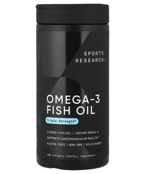 Sports Research, Omega-3 Fish Oil, Triple Strength, 180 Softgels