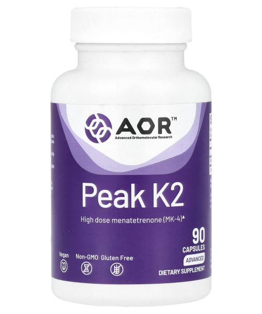 Advanced Orthomolecular Research AOR, Peak K2, 15 mg, 90 Capsules